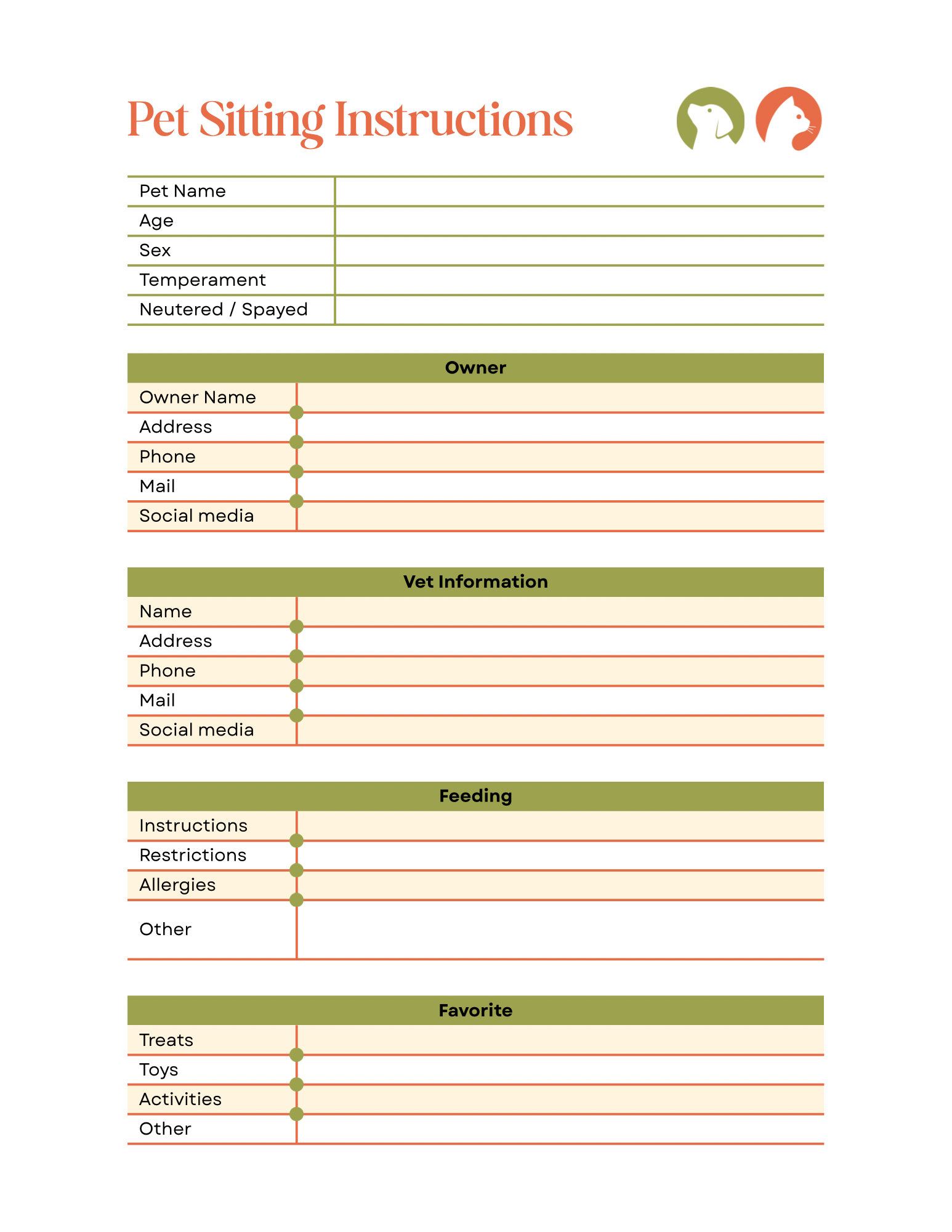 Pet sitting tracker